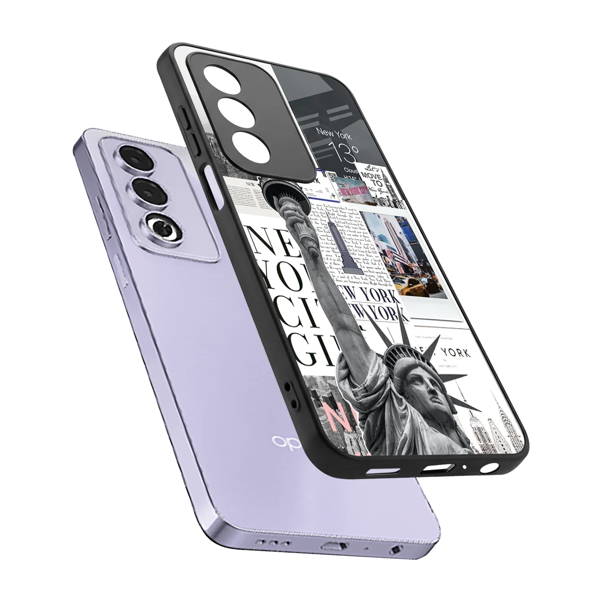NY Dream sleek oppo a3 pro cover with tempered glass back and TPU edges