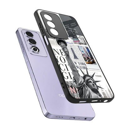 NY Dream sleek oppo a3 pro cover with tempered glass back and TPU edges