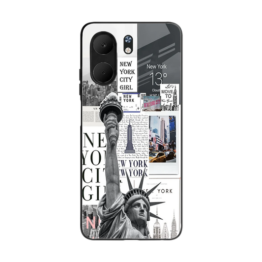 NY Dream back phone cover | glass case for oppo a5x 5g