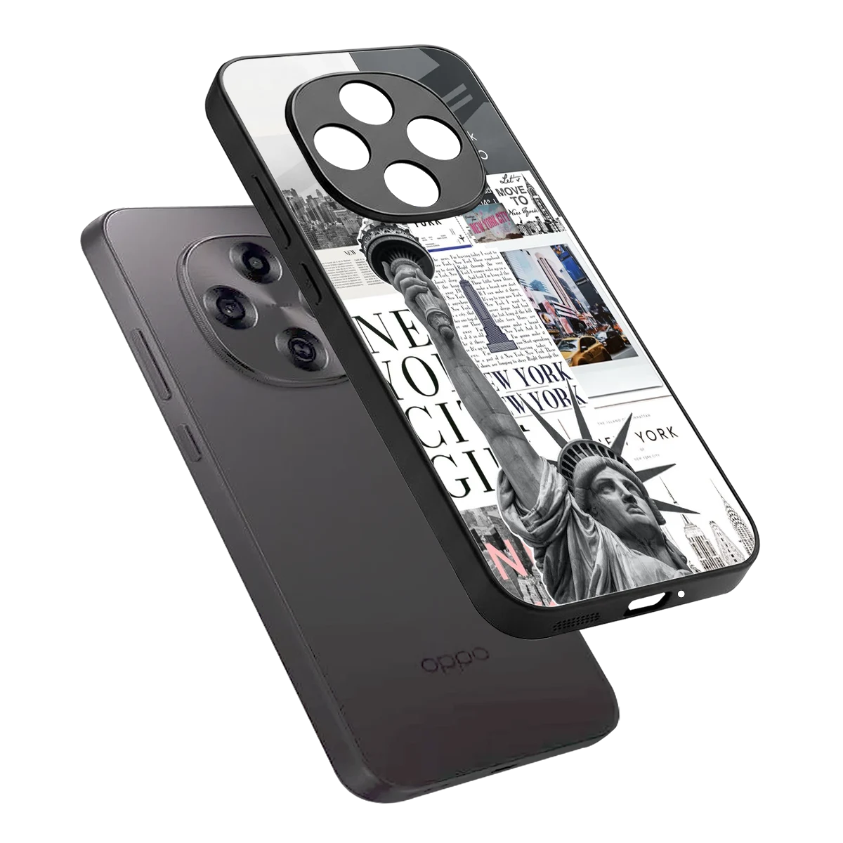 NY Dream sleek oppo f31 pro 5g cover with tempered glass back and TPU edges
