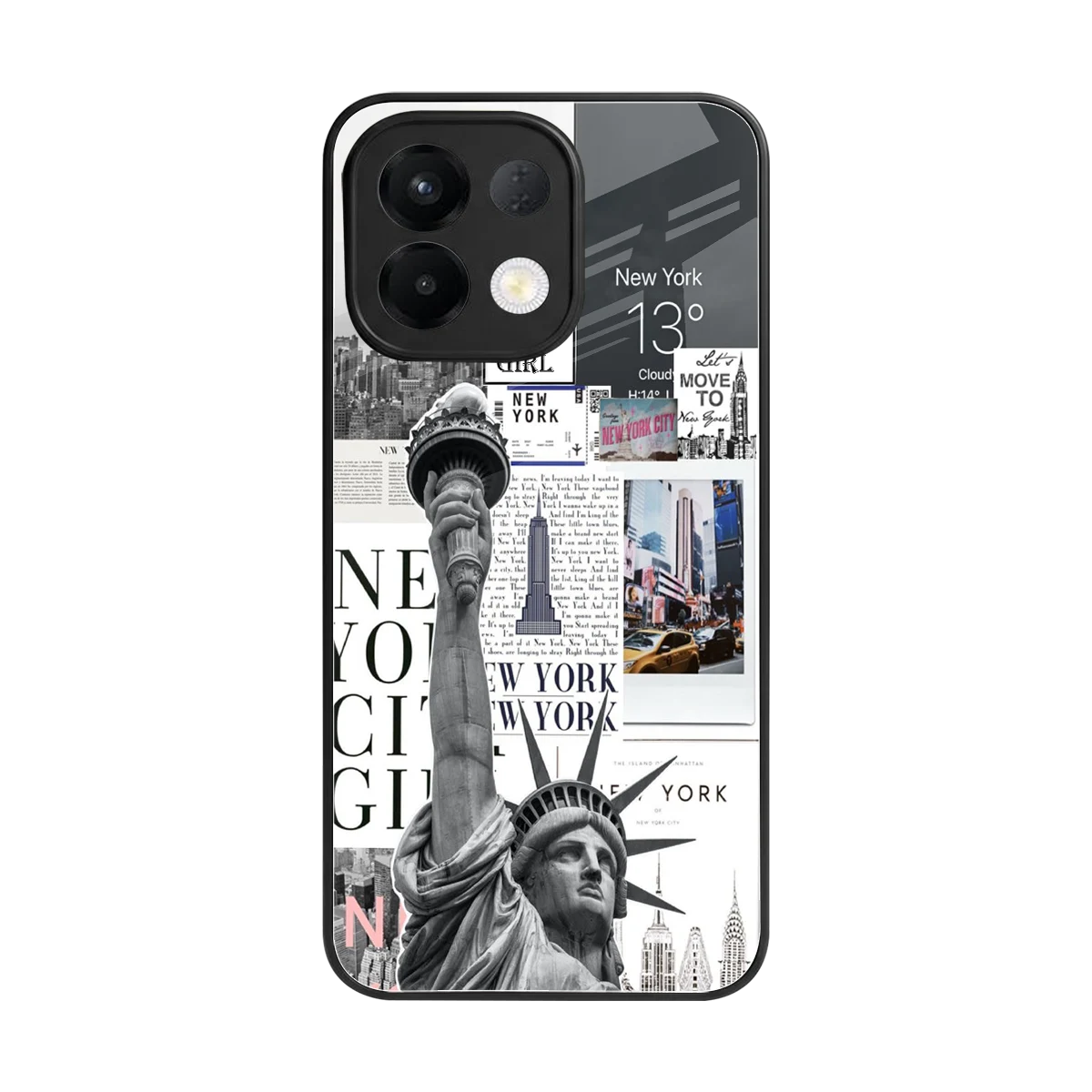 NY Dream back phone cover | glass case for oppo k13 5g