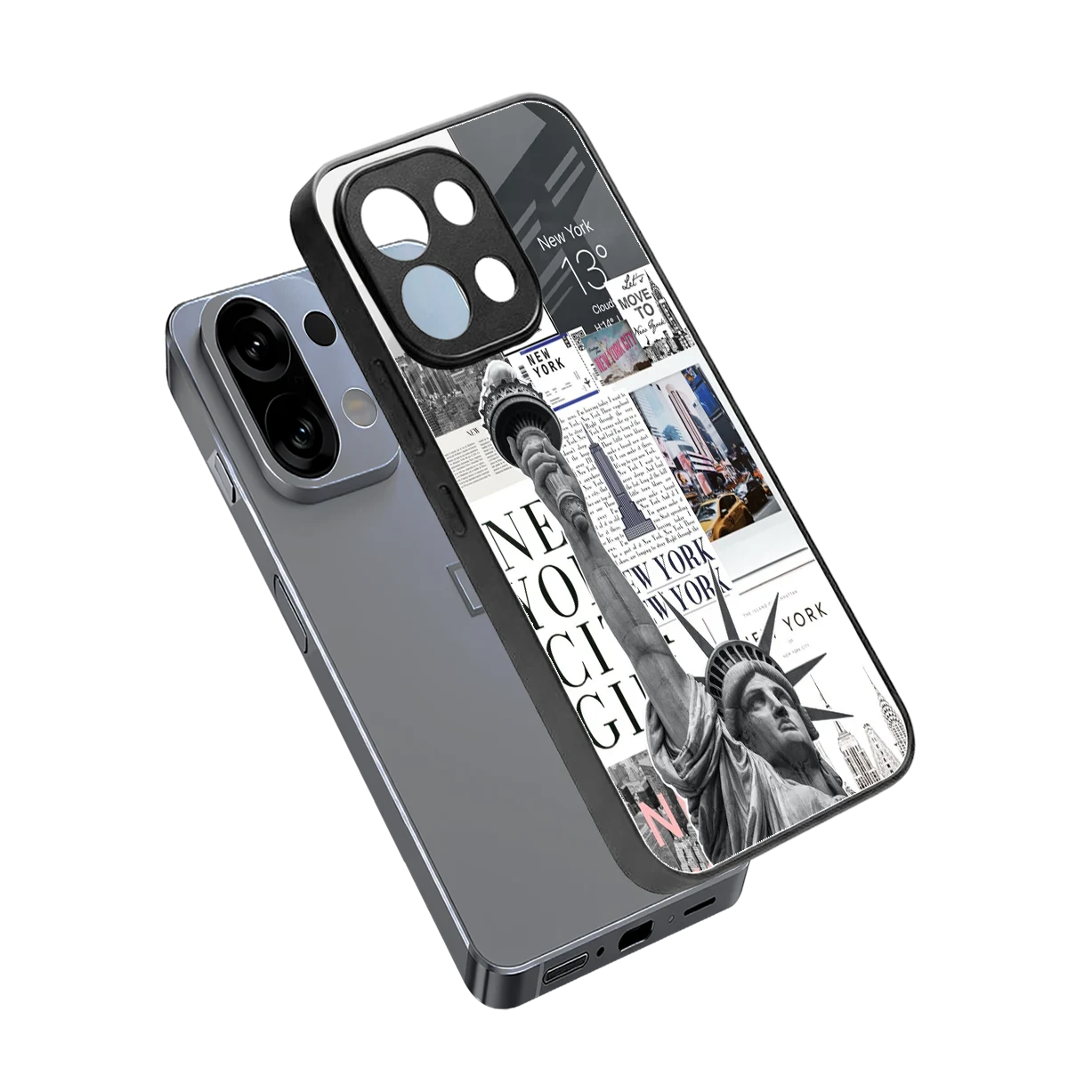 NY Dream sleek oppo k13 5g cover with tempered glass back and TPU edges