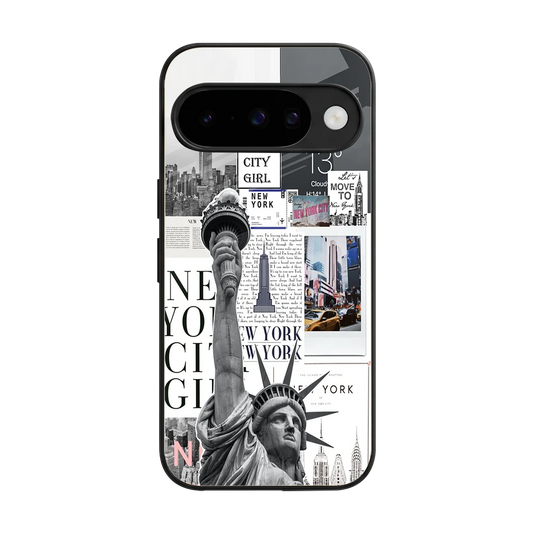 NY Dream back phone cover | glass case for google pixel 10