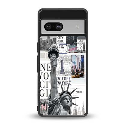 NY Dream back phone cover | glass case for google pixel 7a