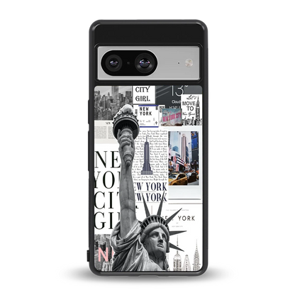 NY Dream back phone cover | glass case for google pixel 8