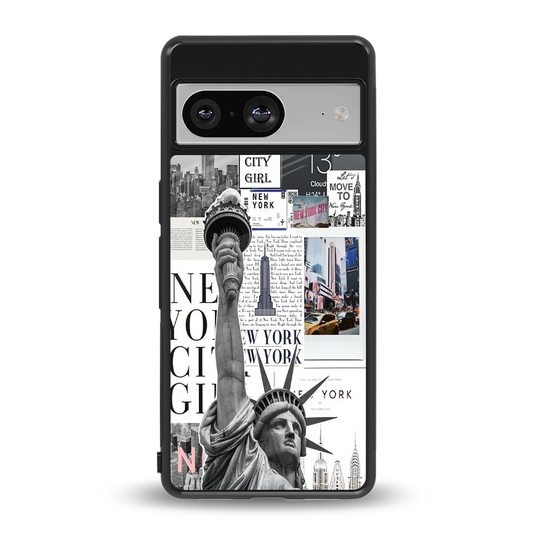 NY Dream back phone cover | glass case for google pixel 8