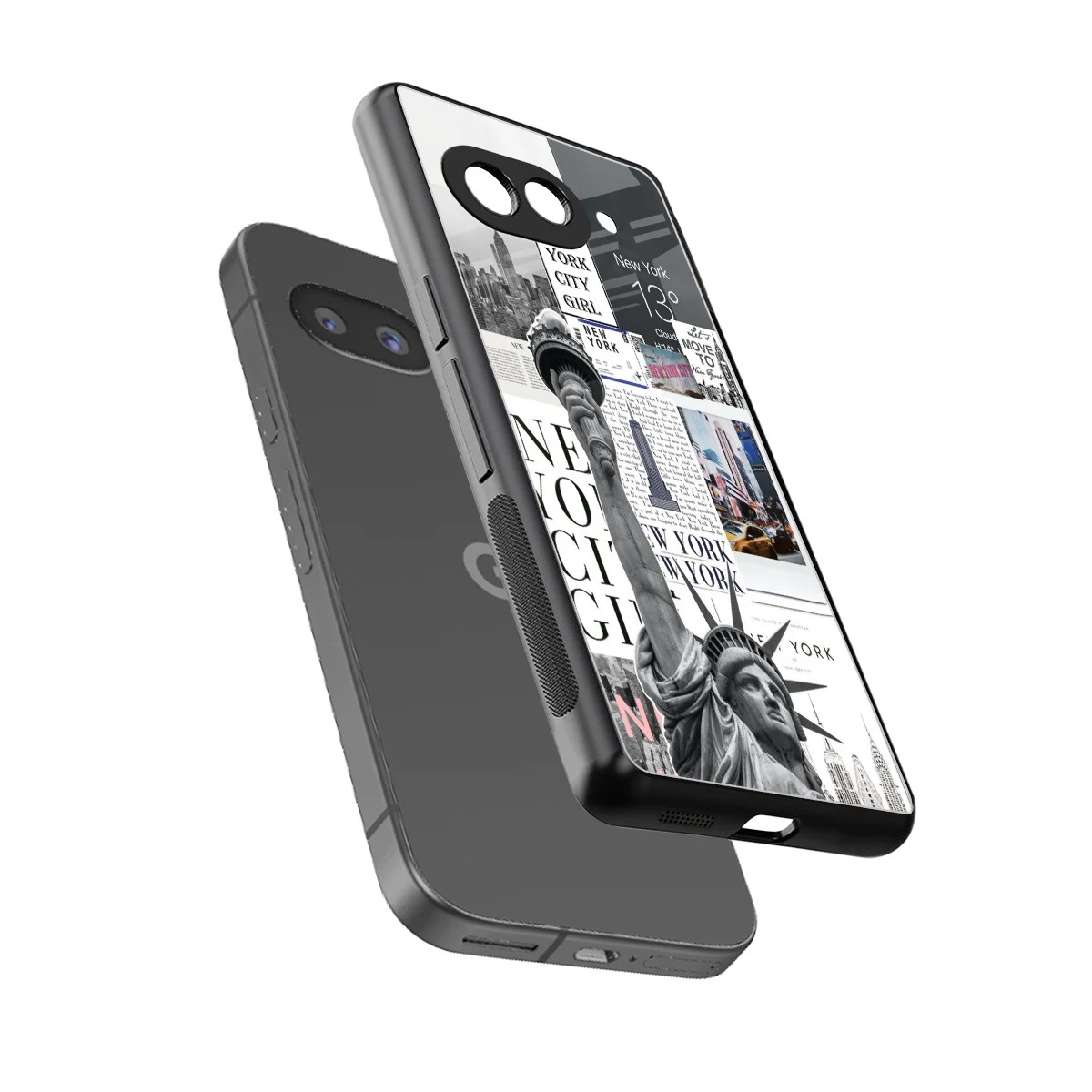 NY Dream sleek google pixel 10a cover with tempered glass back and TPU edges