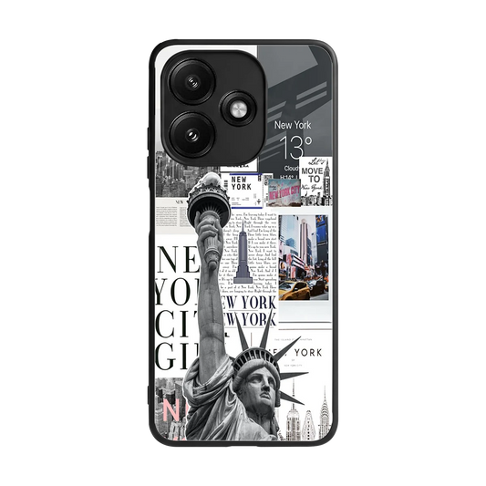 NY Dream back phone cover | glass case for redmi 12 5g