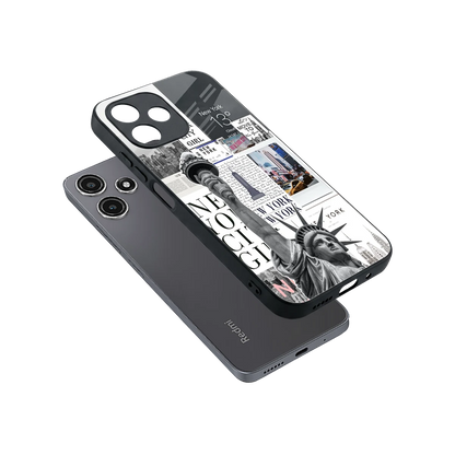 NY Dream sleek redmi 12 5g cover with tempered glass back and TPU edges