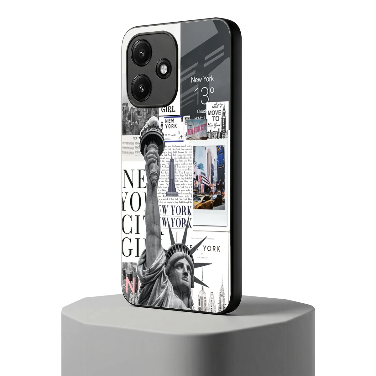 NY Dream redmi 12 5g mobile cover | shockproof glass phone case