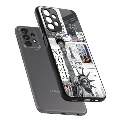 NY Dream sleek samsung galaxy a23 cover with tempered glass back and TPU edges