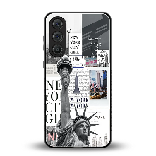 NY Dream back phone cover | glass case for samsung galaxy m36 5g