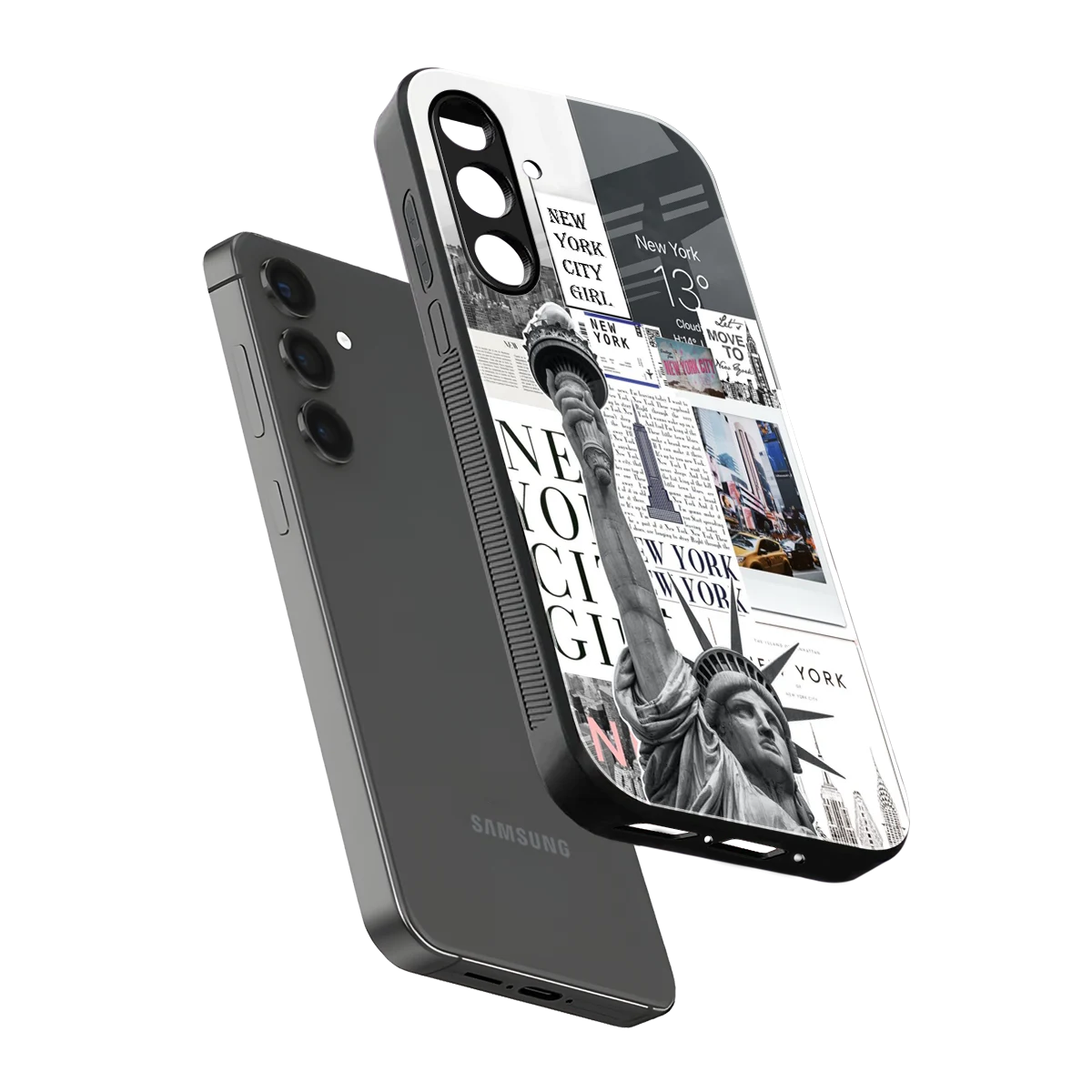 NY Dream sleek samsung galaxy a55 5g cover with tempered glass back and TPU edges