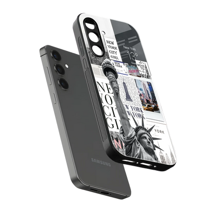 NY Dream sleek samsung galaxy a55 5g cover with tempered glass back and TPU edges