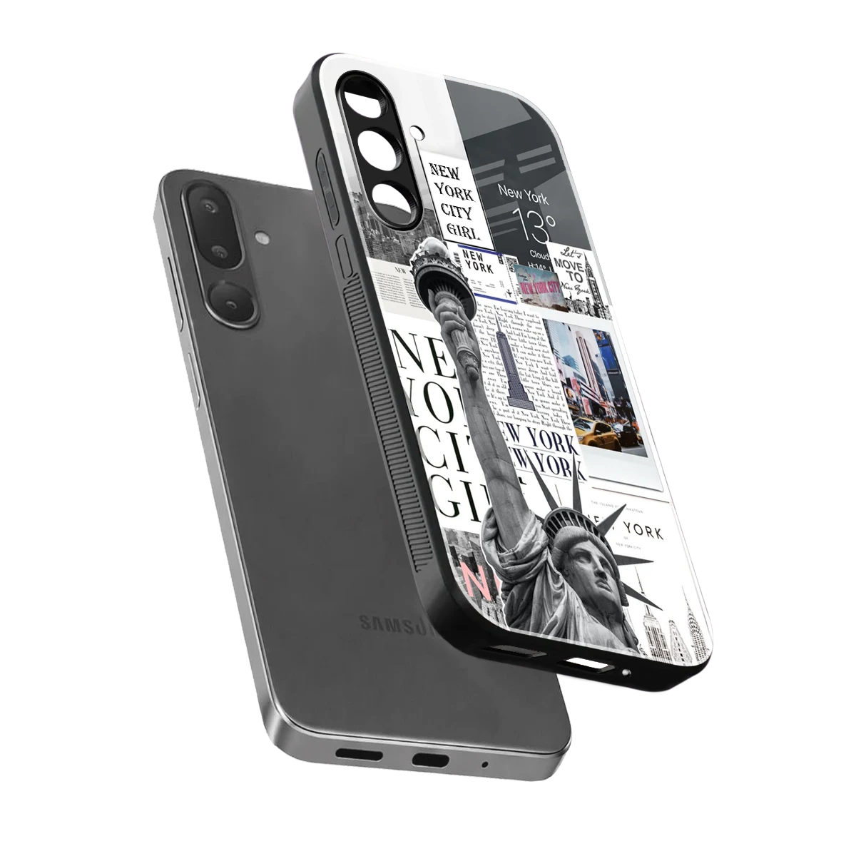 NY Dream sleek samsung galaxy m36 5g cover with tempered glass back and TPU edges