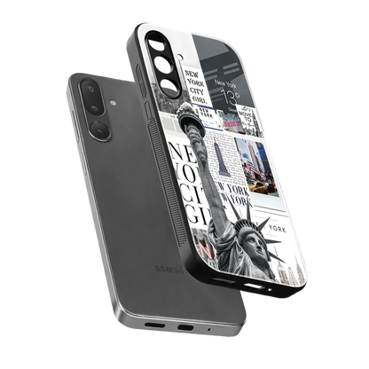 NY Dream sleek samsung galaxy m36 5g cover with tempered glass back and TPU edges