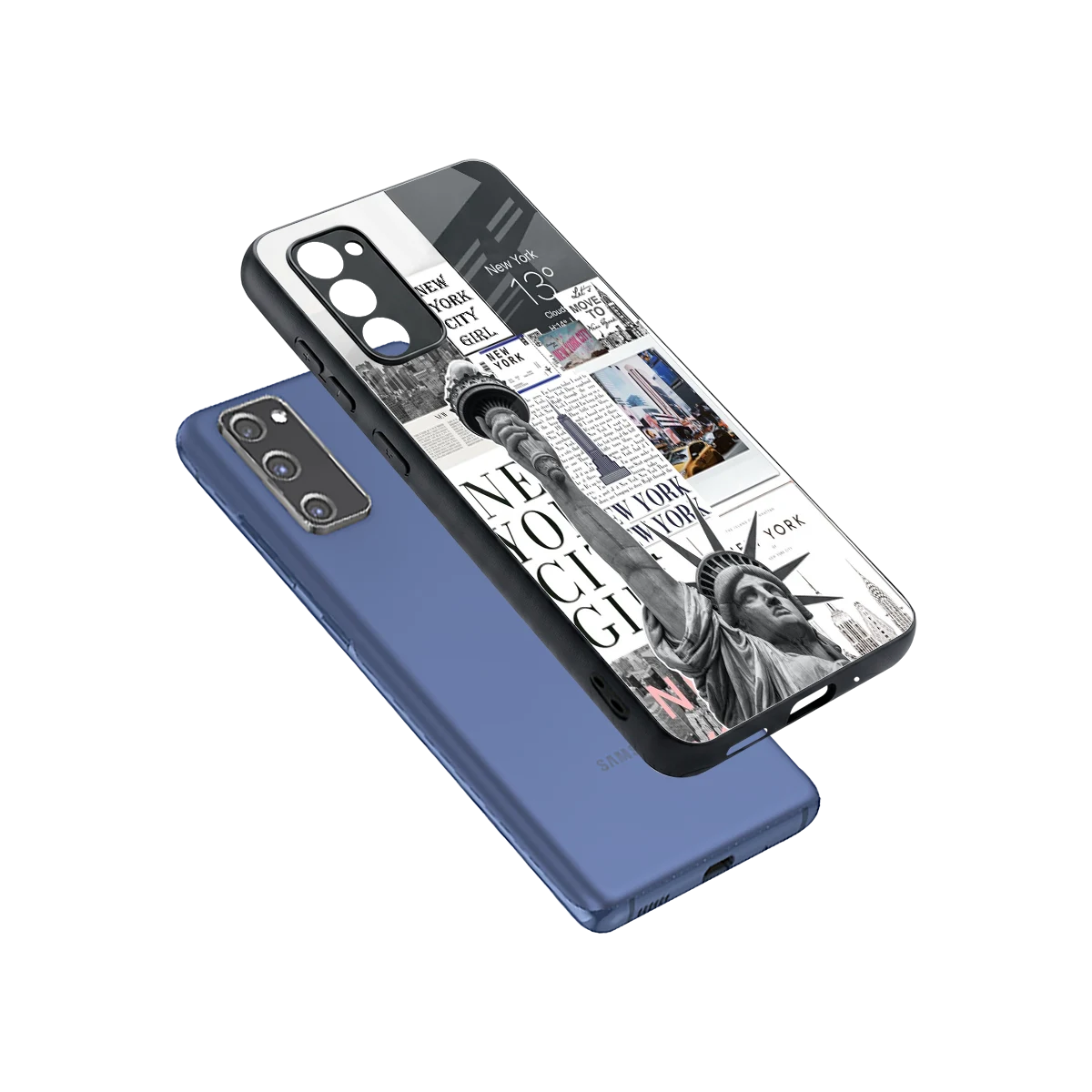 NY Dream sleek samsung galaxy s20 fe cover with tempered glass back and TPU edges