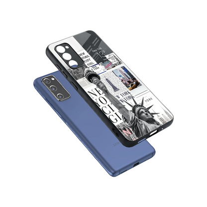 NY Dream sleek samsung galaxy s20 fe cover with tempered glass back and TPU edges