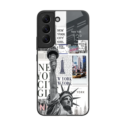 NY Dream back phone cover | glass case for samsung galaxy s22