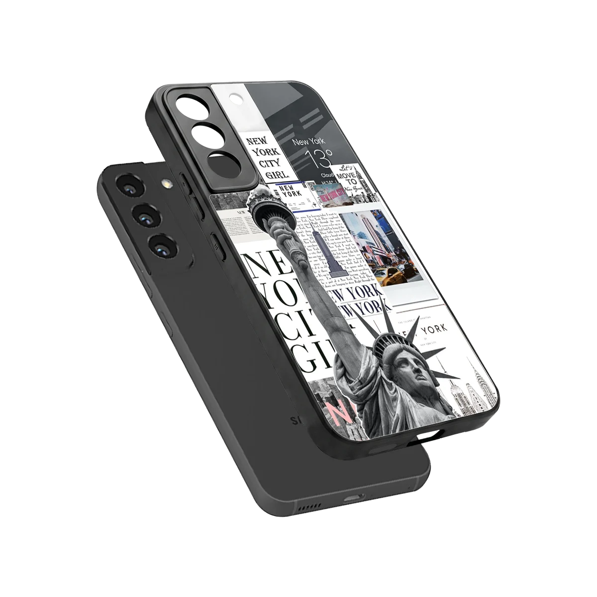 NY Dream sleek samsung galaxy s22 cover with tempered glass back and TPU edges