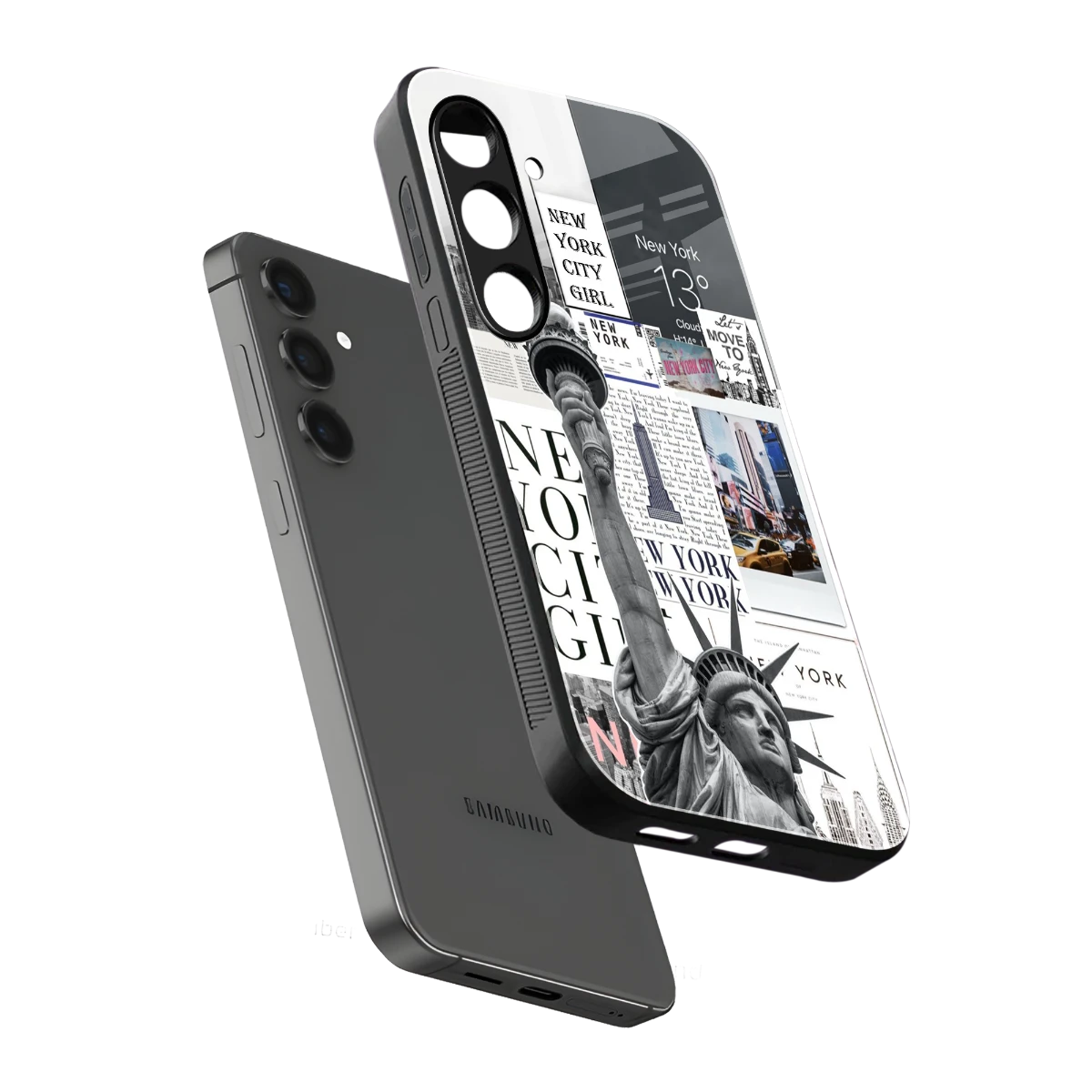 NY Dream sleek samsung galaxy s24 cover with tempered glass back and TPU edges