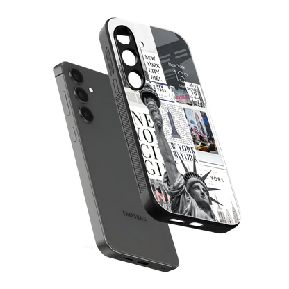 NY Dream sleek samsung galaxy s24 fe cover with tempered glass back and TPU edges