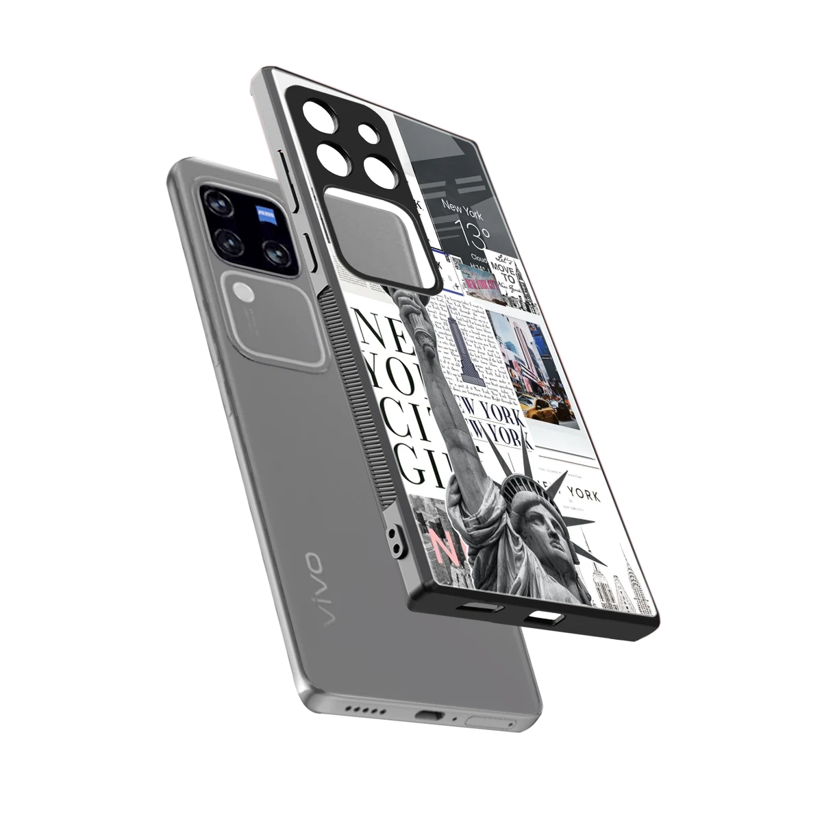 NY Dream sleekvivo v30 pro cover with tempered glass back and TPU edges