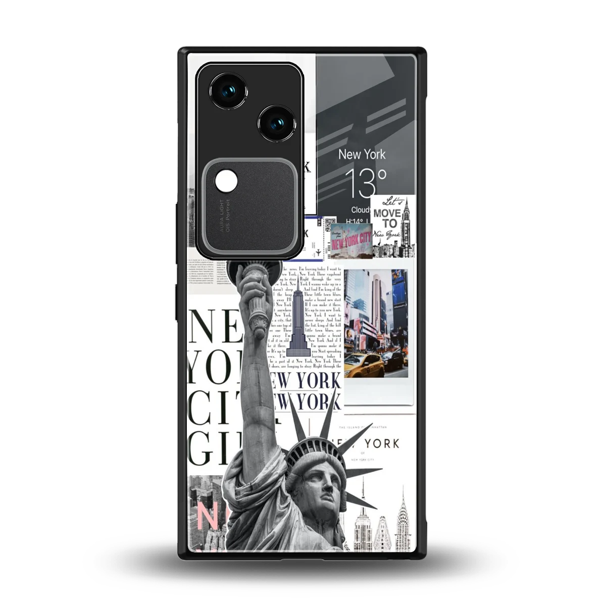 NY Dream back phone cover | glass case for vivo v30