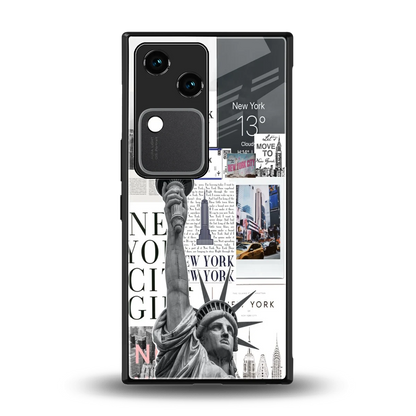 NY Dream back phone cover | glass case for vivo v30