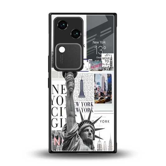 NY Dream back phone cover | glass case for vivo v30