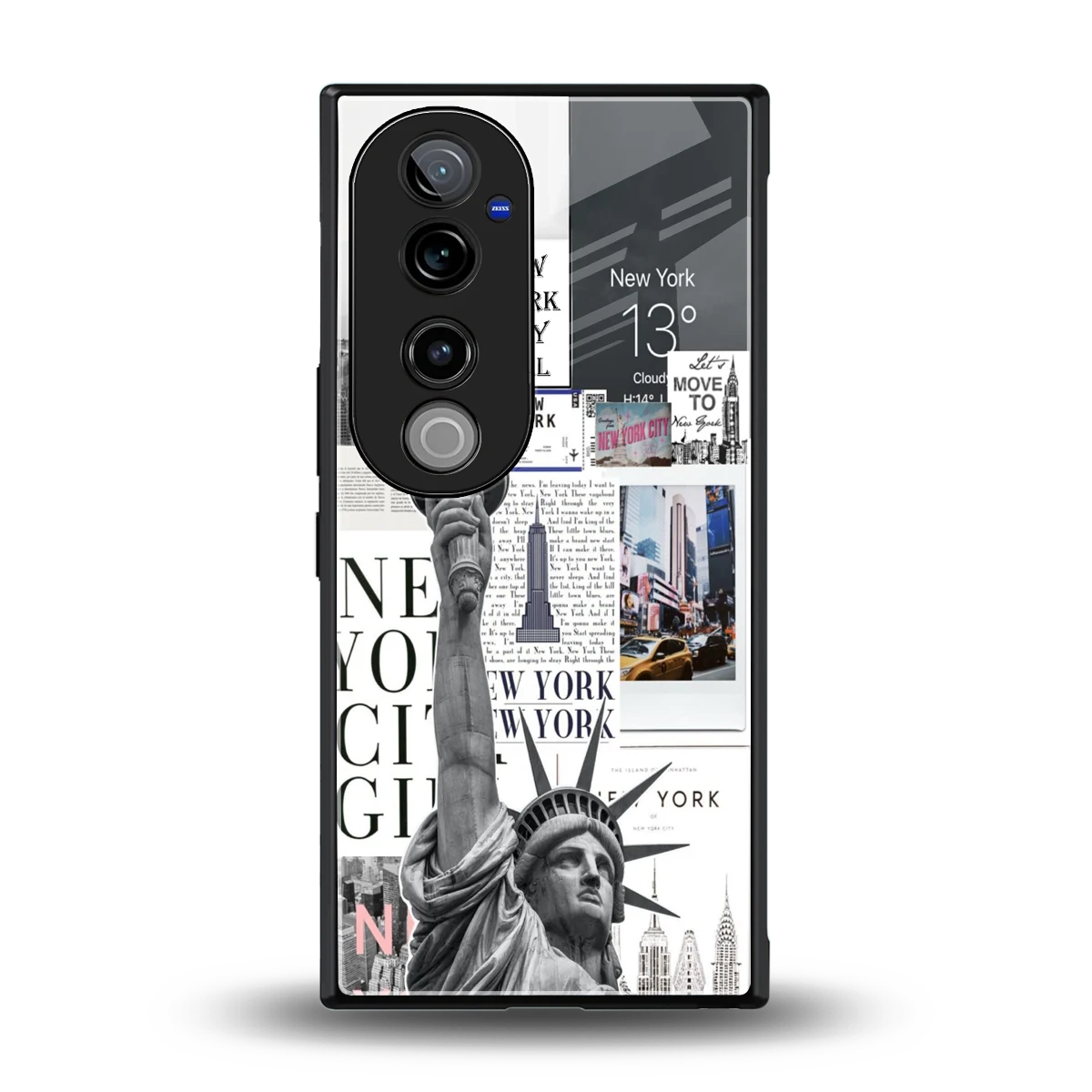 NY Dream back phone cover | glass case for vivo v40 pro