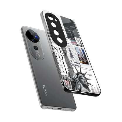NY Dream sleek vivo v40 pro cover with tempered glass back and TPU edges