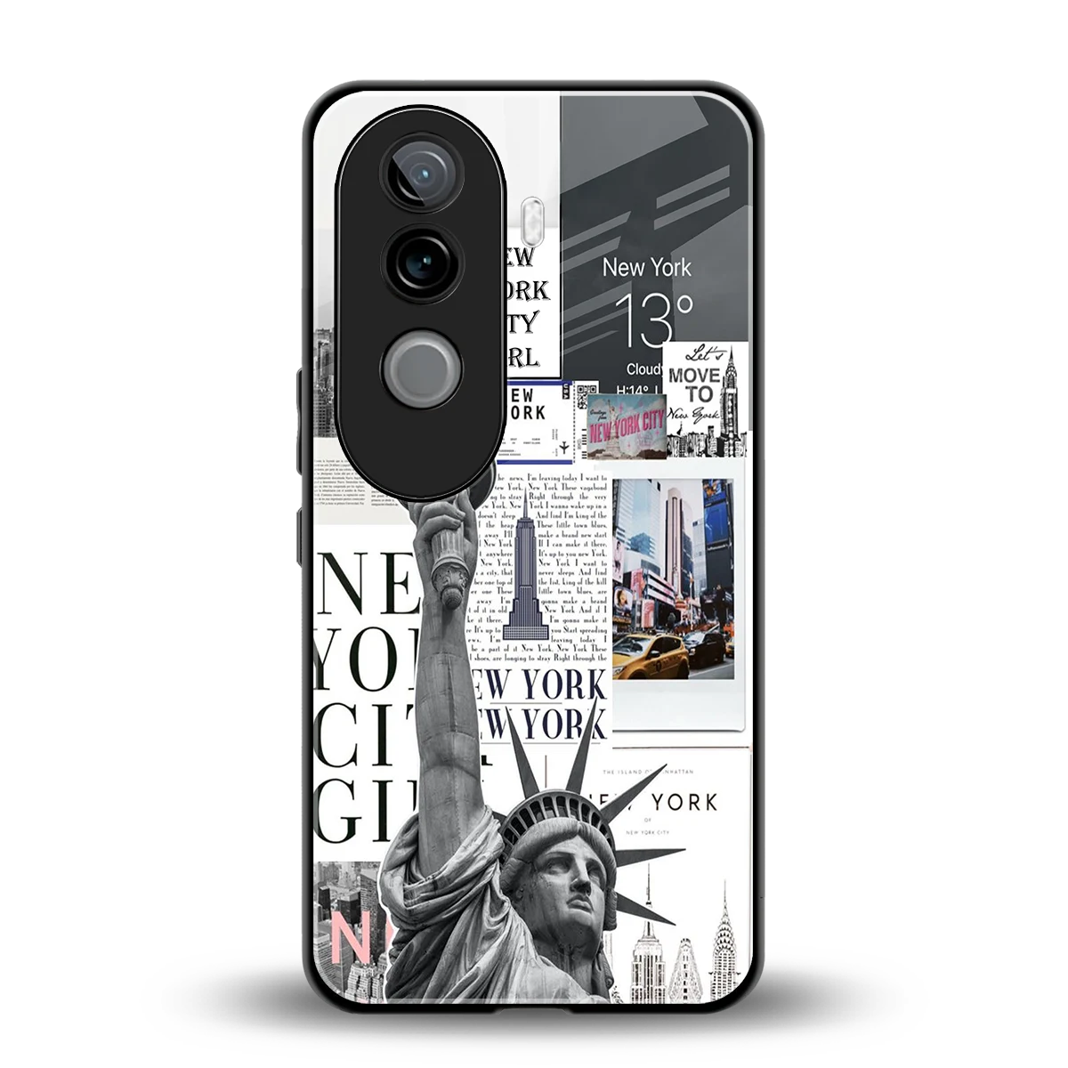 NY Dream back phone cover | glass case for vivo v40e