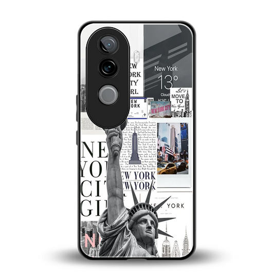 NY Dream back phone cover | glass case for vivo v40e