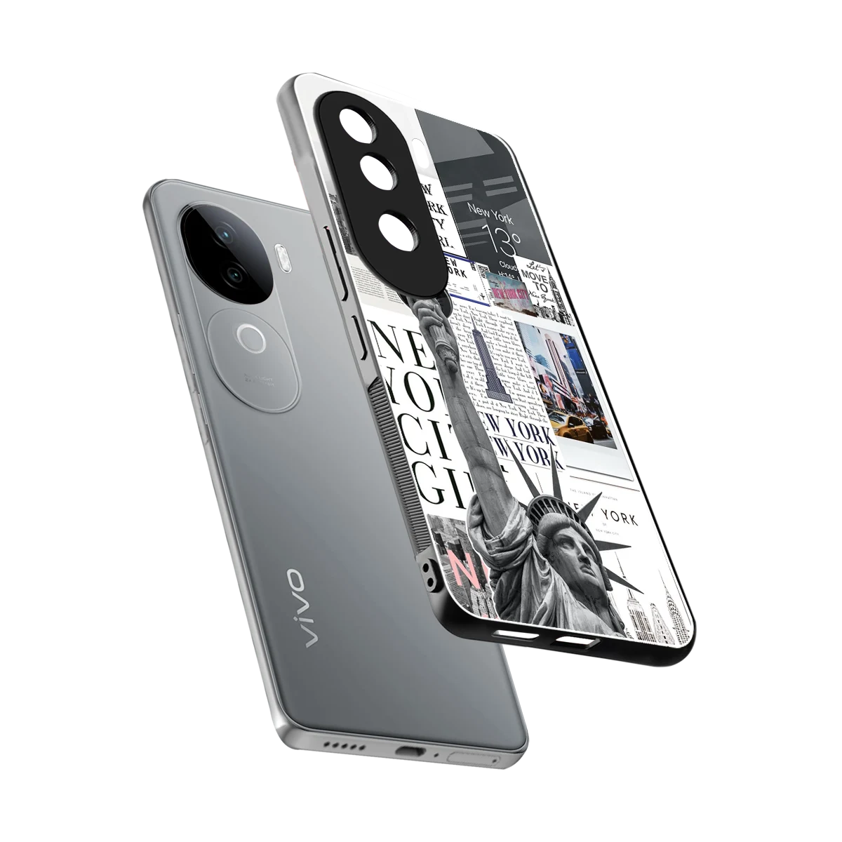 NY Dream sleek vivo v40e cover with tempered glass back and TPU edges