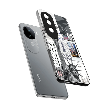 NY Dream sleek vivo v40e cover with tempered glass back and TPU edges