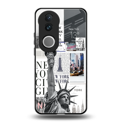 NY Dream back phone cover | glass case for vivo v50