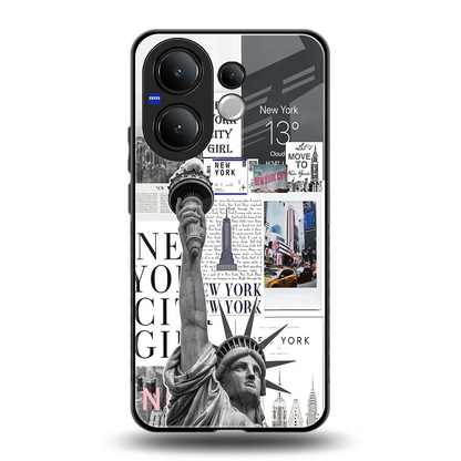 NY Dream back phone cover | glass case for vivo v60