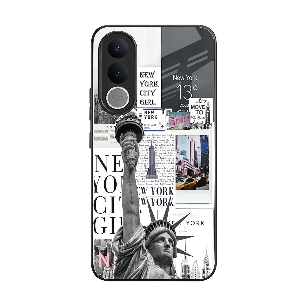 NY Dream back phone cover | glass case for vivo v70 fe