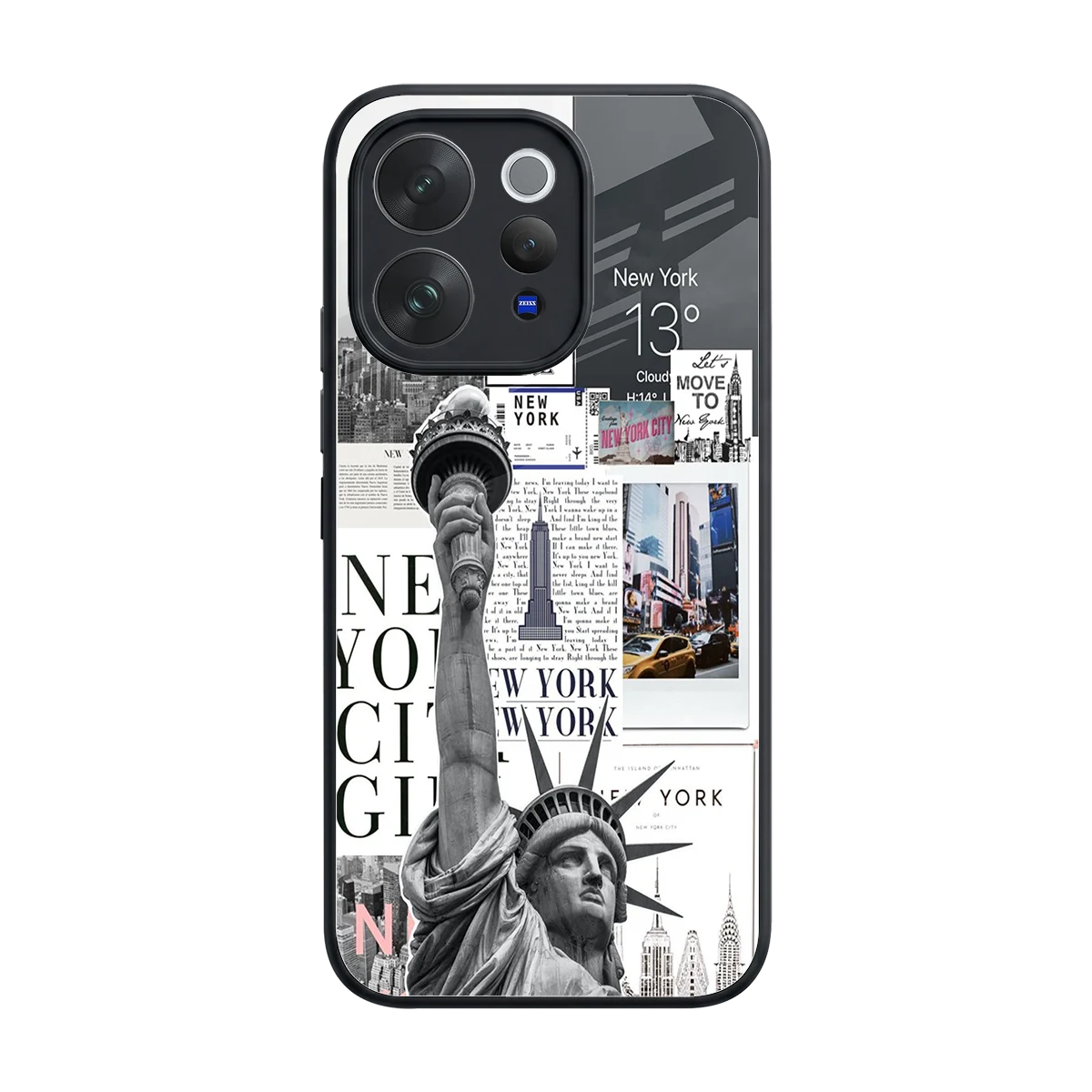 NY Dream back phone cover | glass case for vivo v70