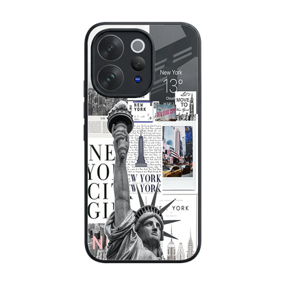 NY Dream back phone cover | glass case for vivo v70