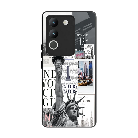 NY Dream back phone cover | glass case for vivo y200 5g