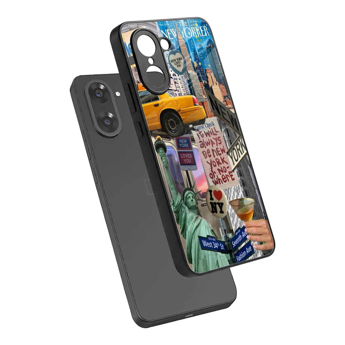 NY Forever sleek oneplus nord ce5 5g cover with tempered glass back and TPU edges
