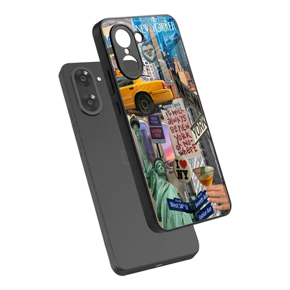 NY Forever sleek oneplus nord ce5 5g cover with tempered glass back and TPU edges