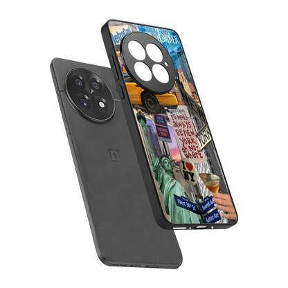 NY Forever sleek oneplus 13 cover with tempered glass back and TPU edges