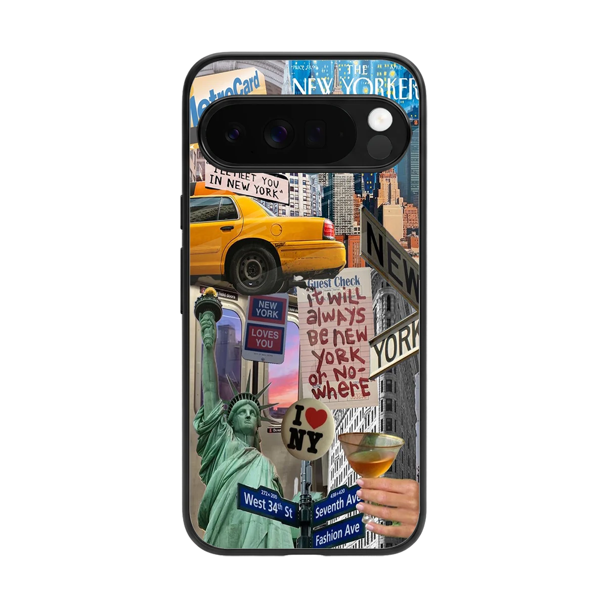 NY Forever back phone cover | glass case for google pixel 10 pro xl