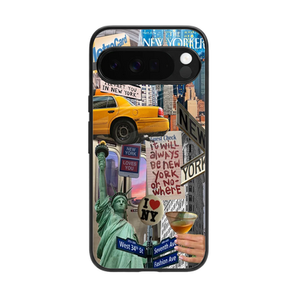 NY Forever back phone cover | glass case for google pixel 10 pro xl