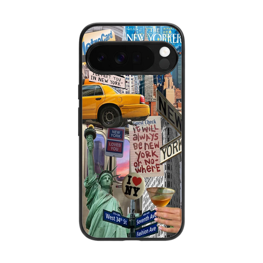 NY Forever back phone cover | glass case for google pixel 10 pro xl