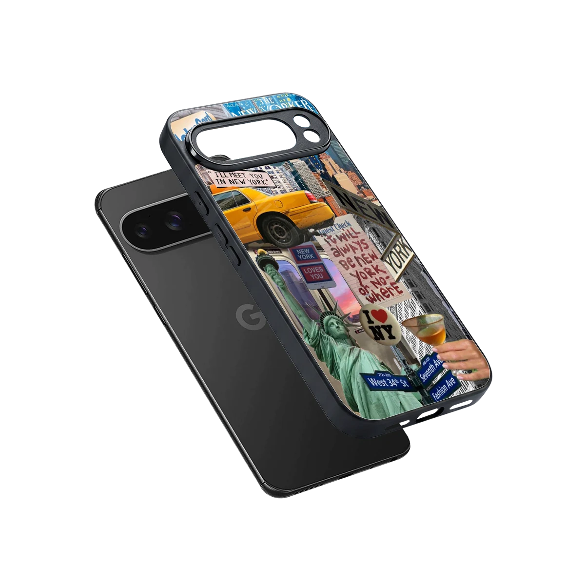 NY Forever sleek google pixel 10 pro xl cover with tempered glass back and TPU edges