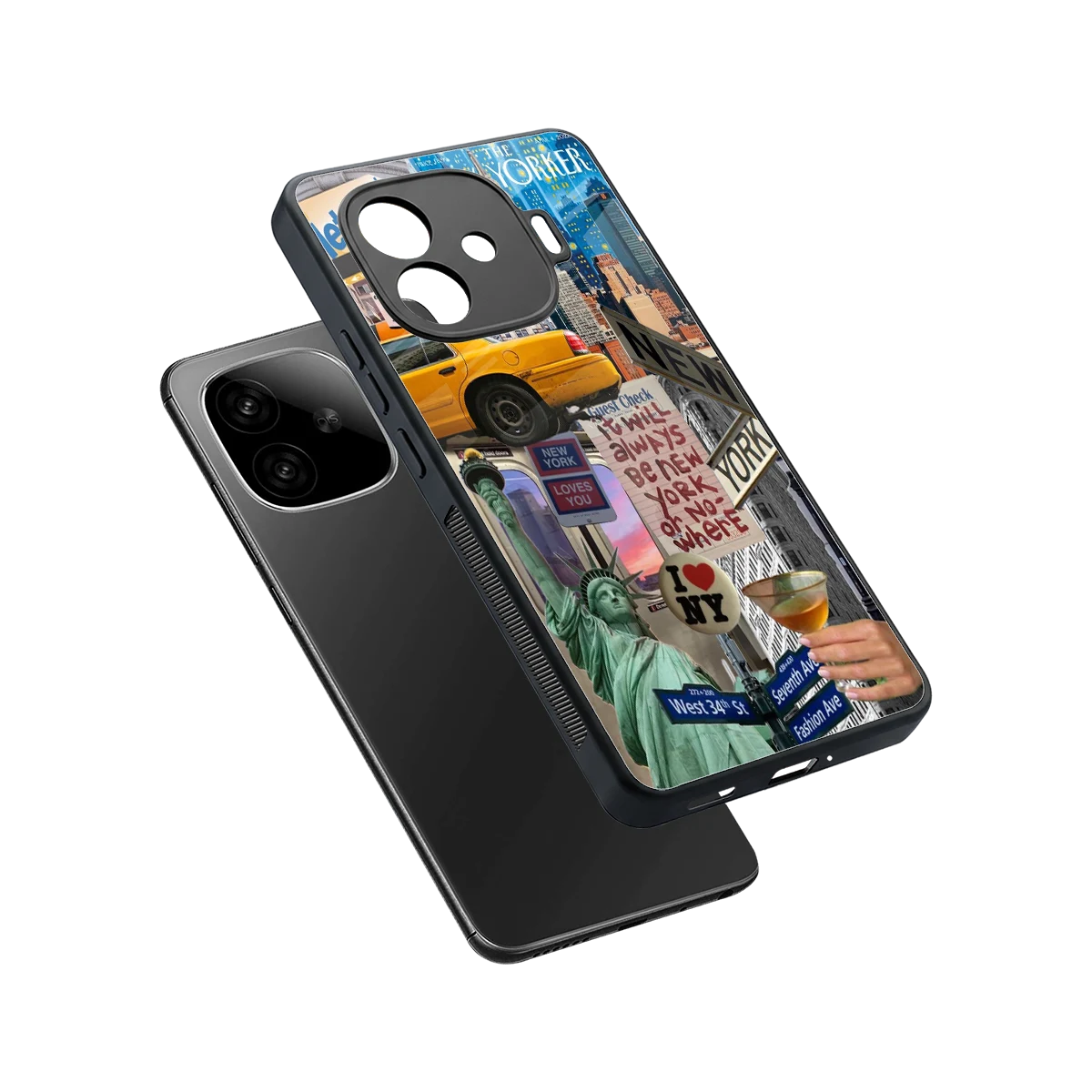 NY Forever sleek iqoo neo 10r 5g cover with tempered glass back and TPU edges